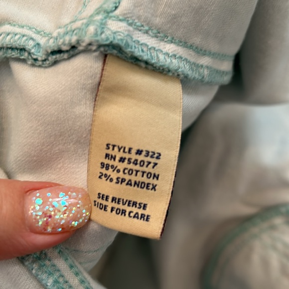 CAbi Mint Teal Stretch Skinny Jeans Low Rise Size 8 Style 322 - Picture 7 of 12